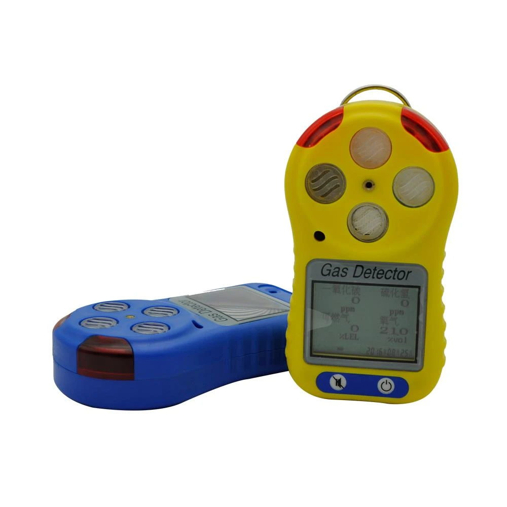 Kev Lag Luam Portable Gas Alert High Sensitive LCD Zaub O2, H2S, EX, CO roj R...